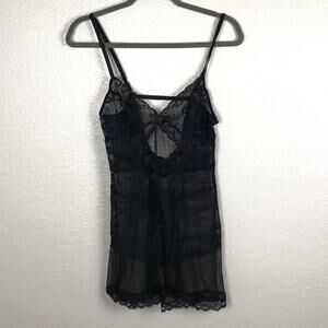 Victoria’s Secret Size Medium Sexy Black Lingerie Teddy Dress Adjustable Straps
